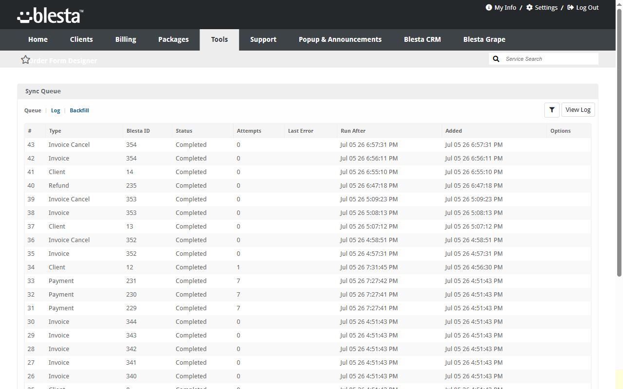 The durable sync queue with retry status