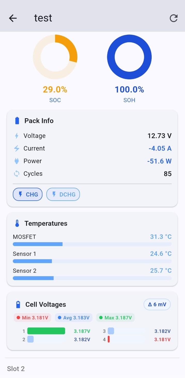 JK BMS Monitor cloud dashboard